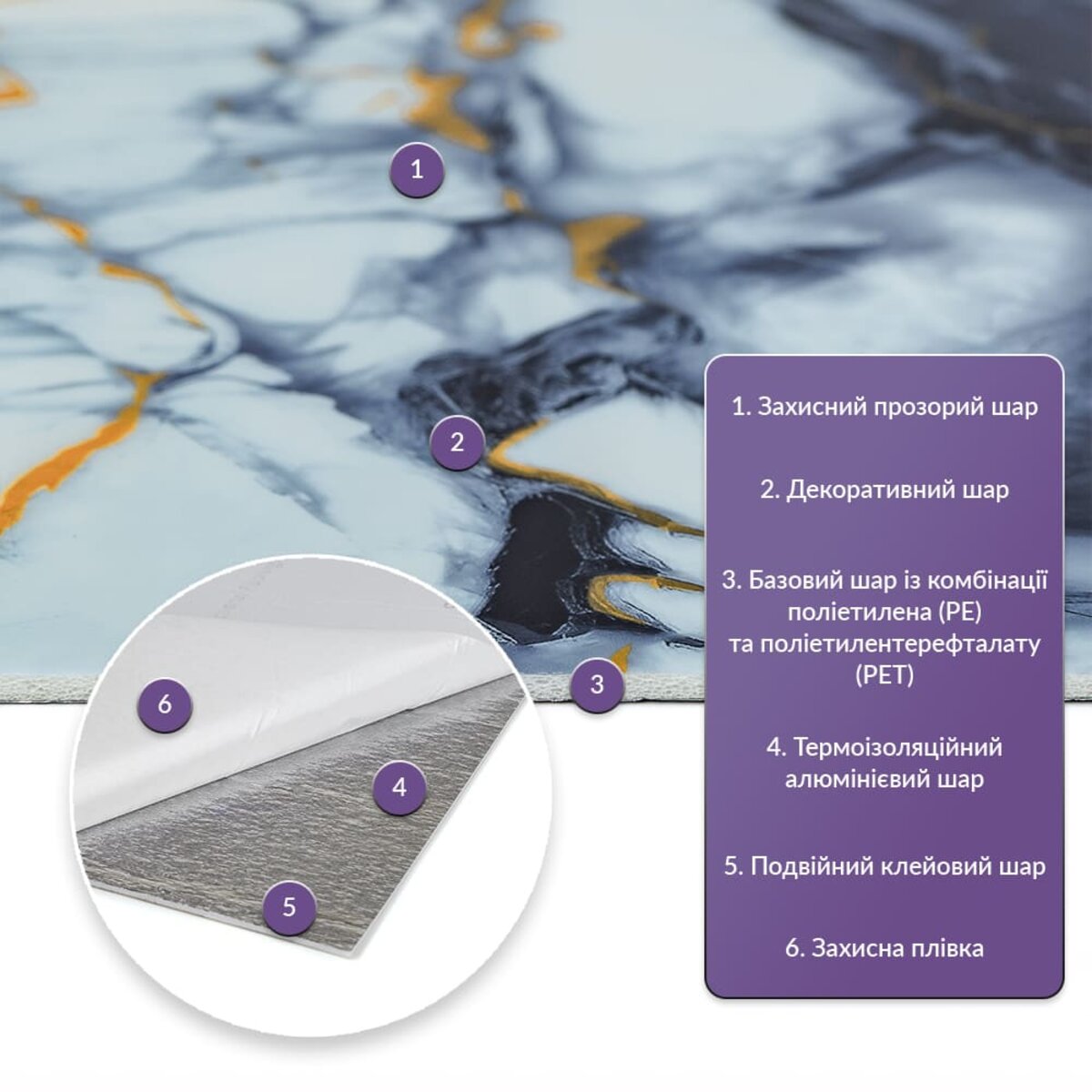 Самоклеюча стінова PET плитка у рулоні 600х3000х2мм SW-00002636