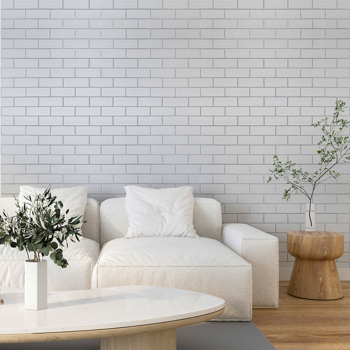 Панель стінова 700х700х5мм Біла цегла зі сріблом SW-00001502