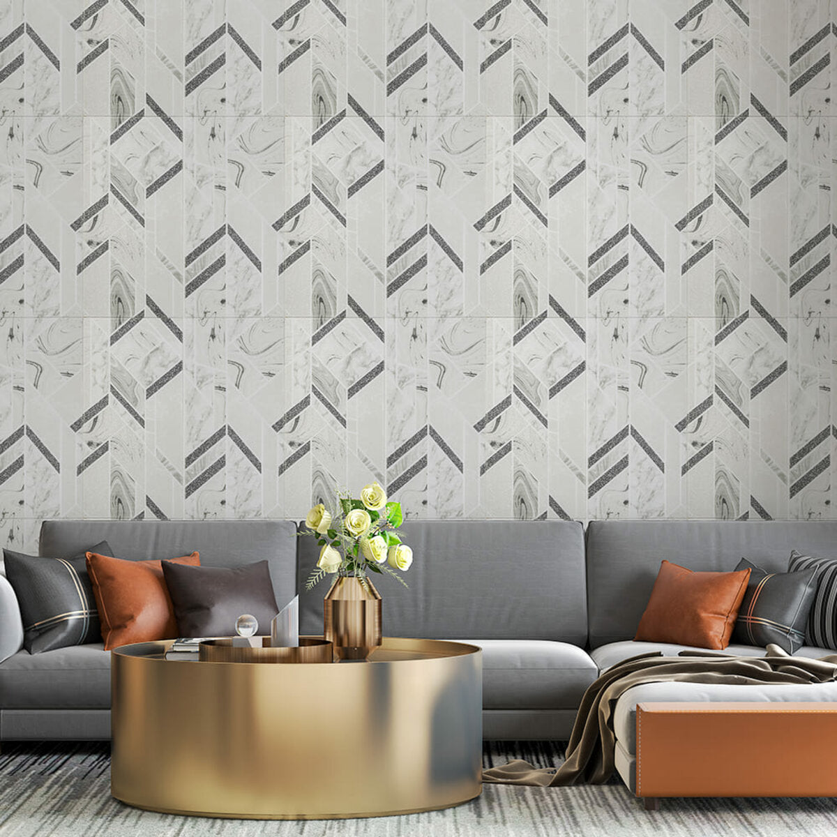 Панель стінова 3D 680х680х4мм Абстракція сіра SW-00001990