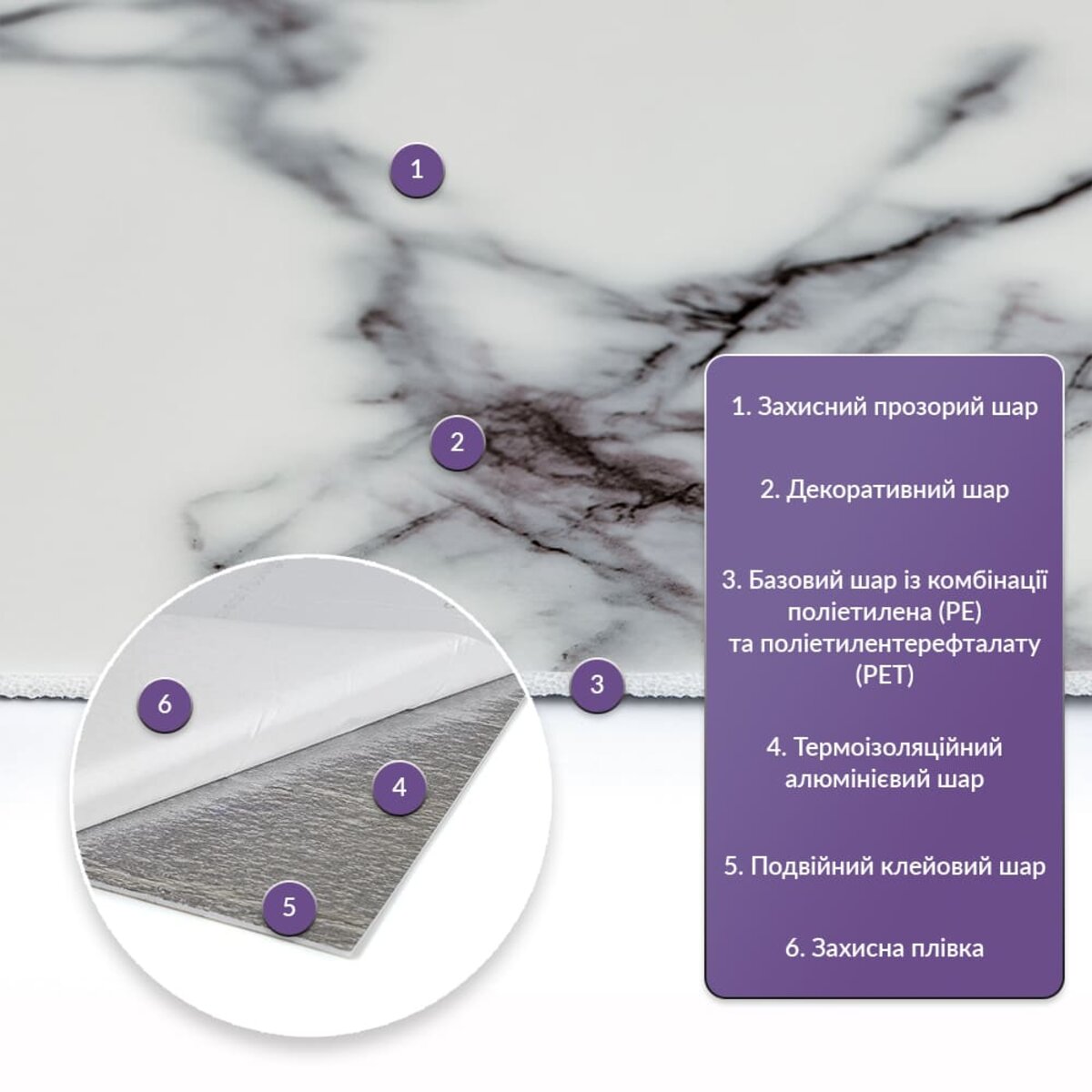 Самоклеюча стінова PET плитка у рулоні 600х3000х2мм SW-00002428