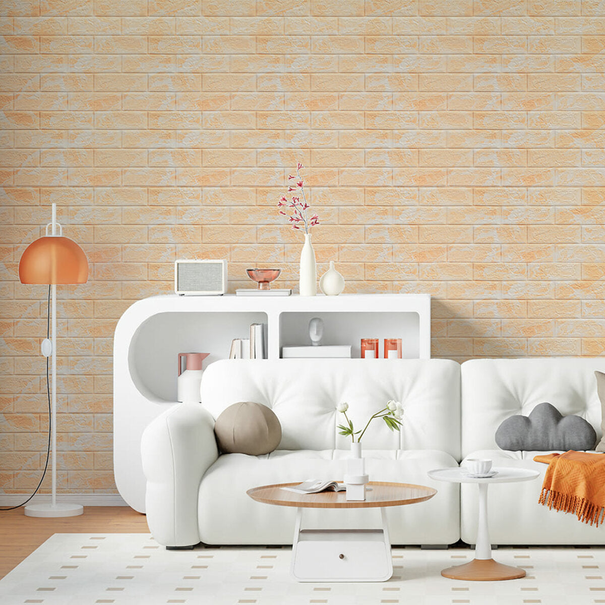 Декоративна 3D панель самоклейка 700х770х5мм Мармур бежевий(цегла) (062) SW-00000032