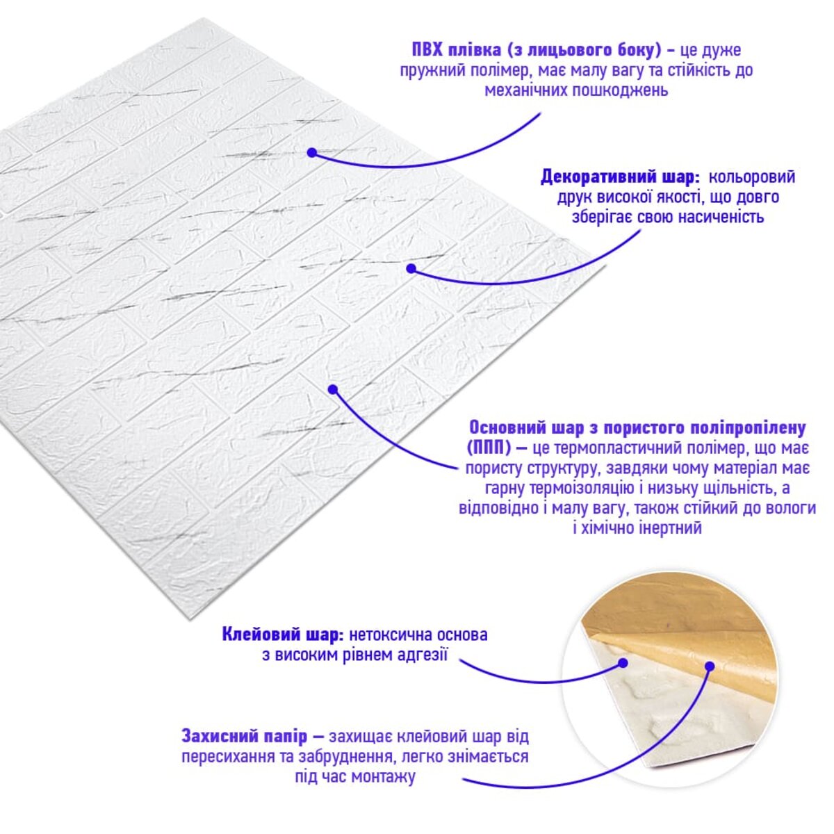 Панель стінова 3D 700х770х3мм Мармуровий квадрат SW-00002262