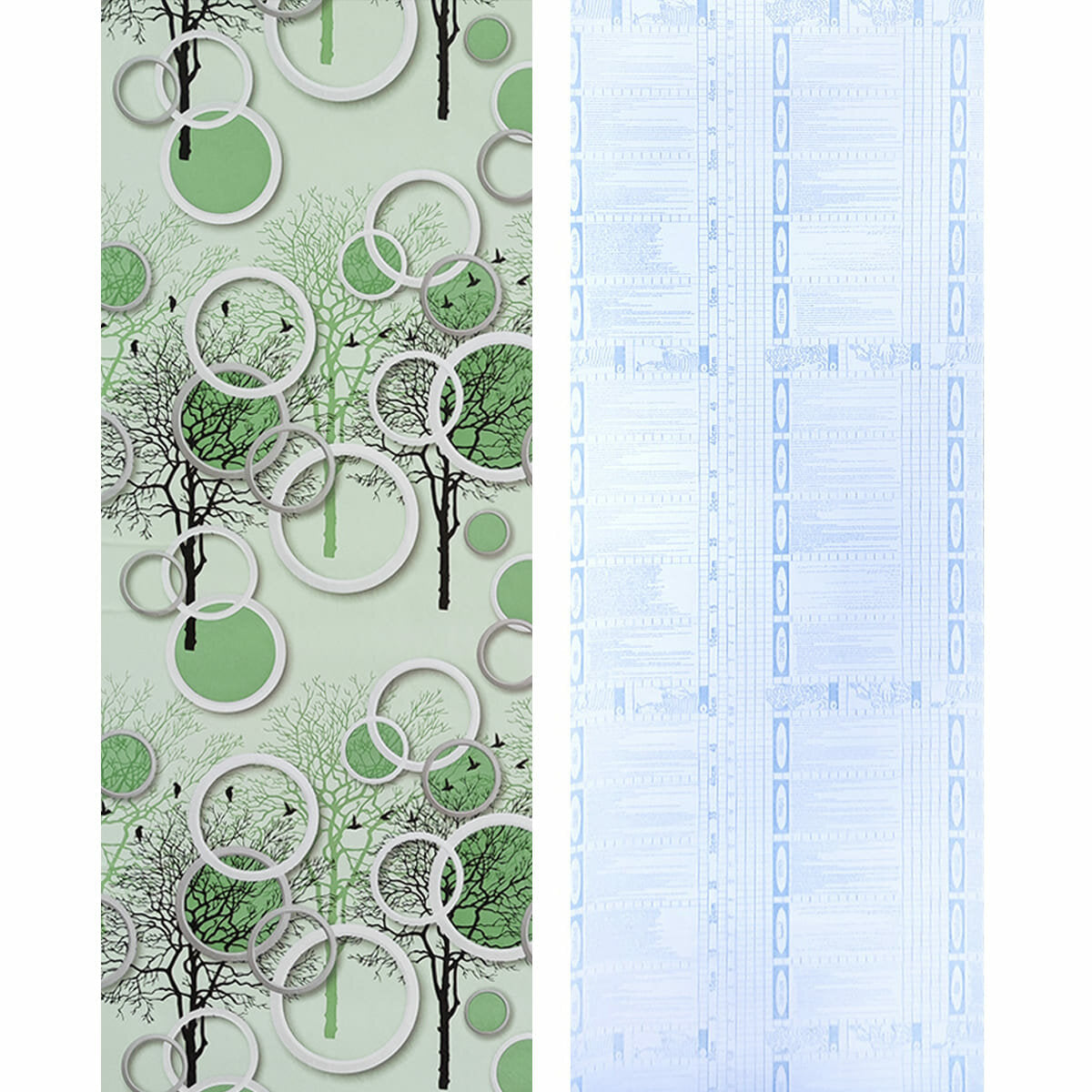 Плівка самоклеюча на паперовій основі 0,45х10м х 0,07мм Чорні та зелені дерева SW-00002440