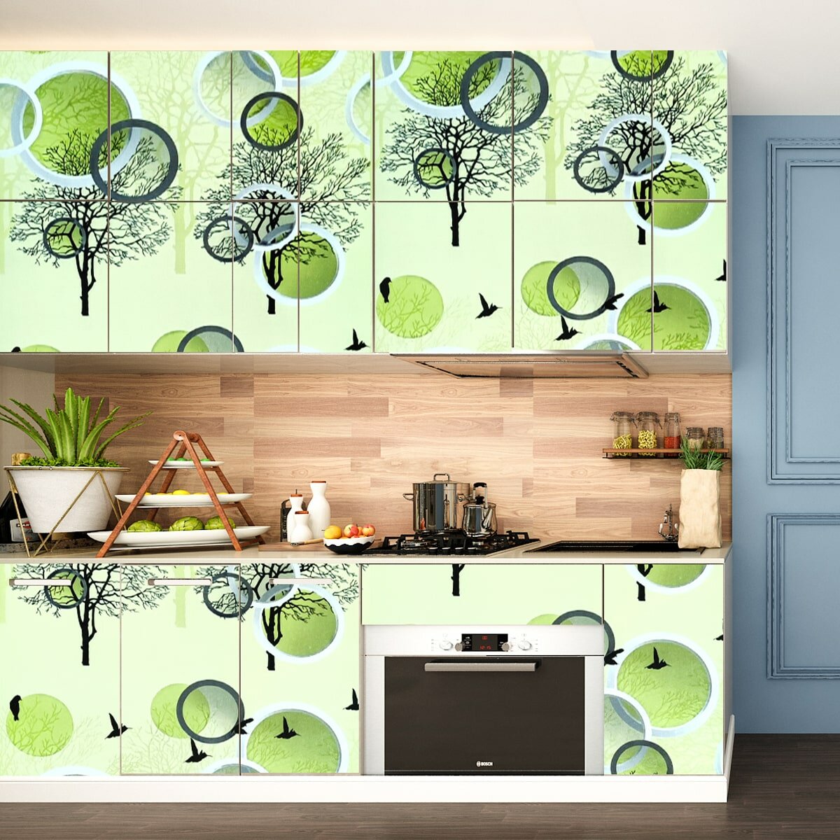 Самоклеюча плівка 0,45х10м х 0,07мм Зелене дерево SW-00001259