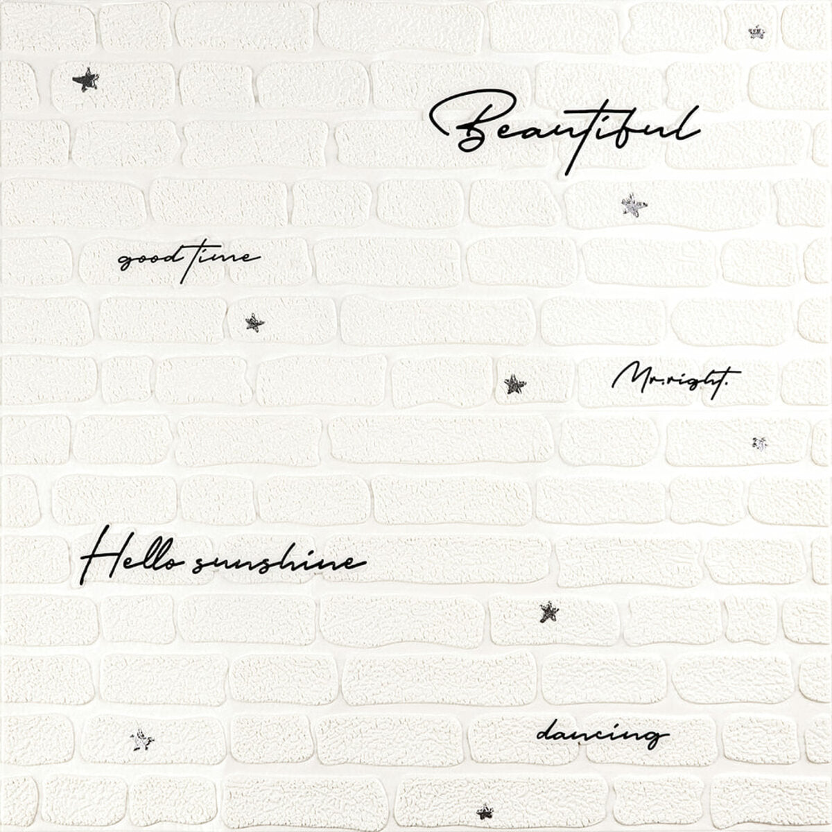 Панель стінова 3D 700х700х4мм Напис із сріблом SW-00001980