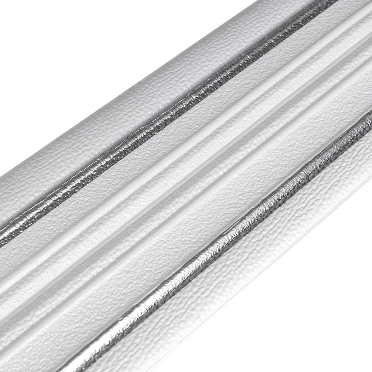 Плінтус РР самоклеючий 2300х140х4мм Білий з сірою смужкою (D) SW-00001809