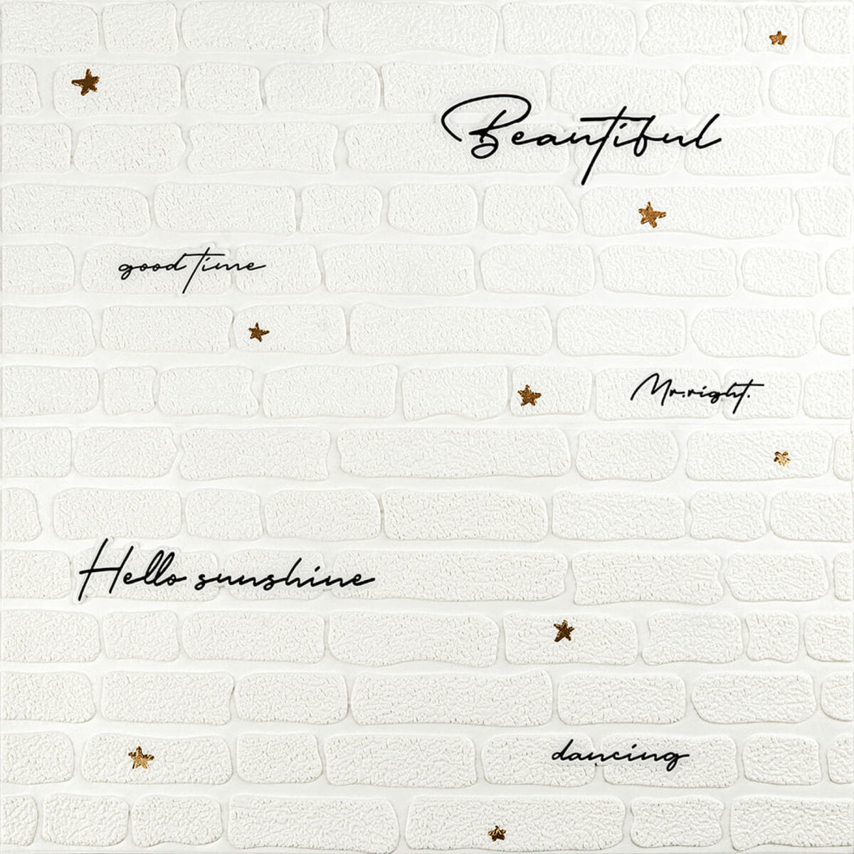 Панель стінова 3D 700х700х4мм Напис із золотом SW-00001979