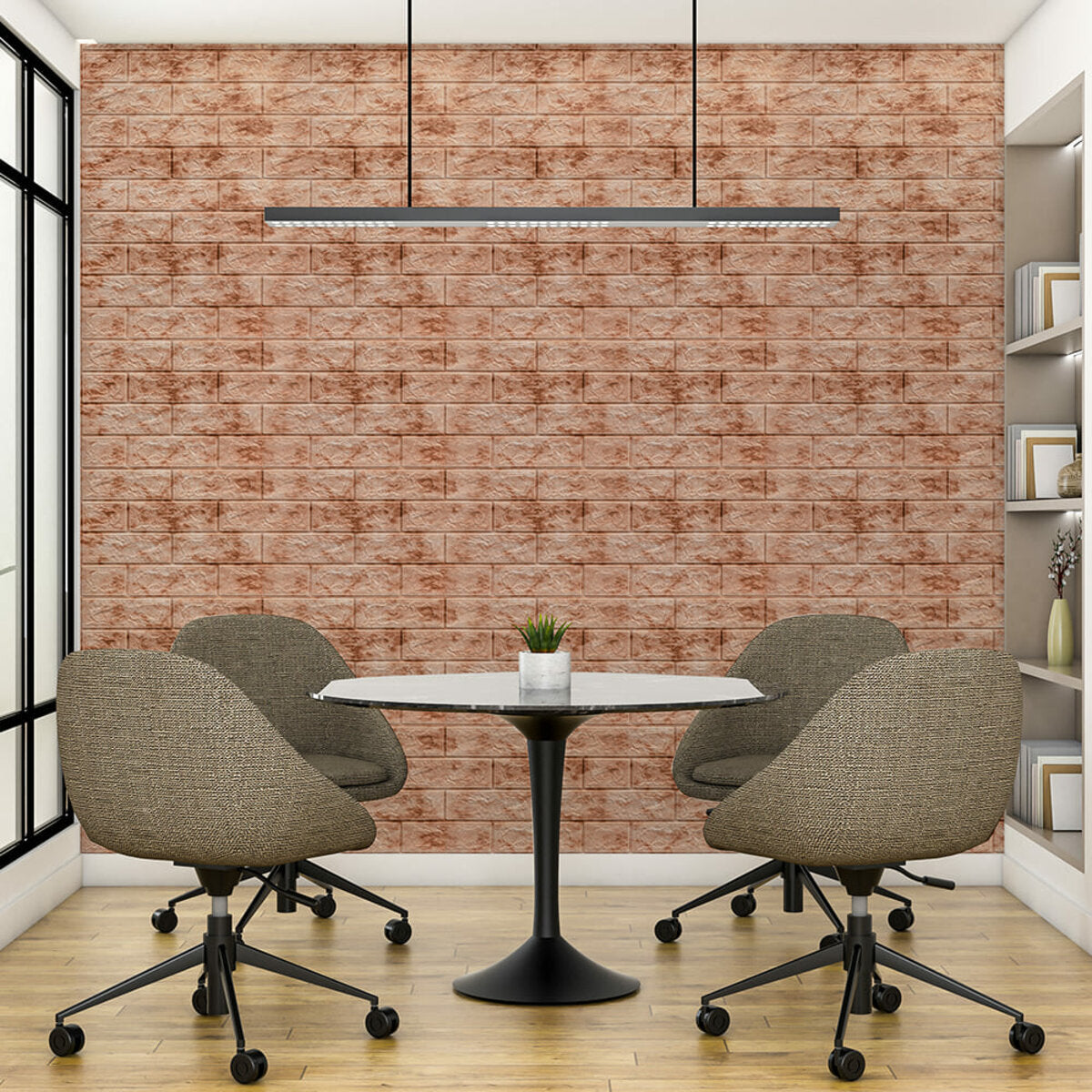 Декоративна 3D панель самоклейка 700х770х5мм Мармур червоний (цегла) (063) SW-00000035