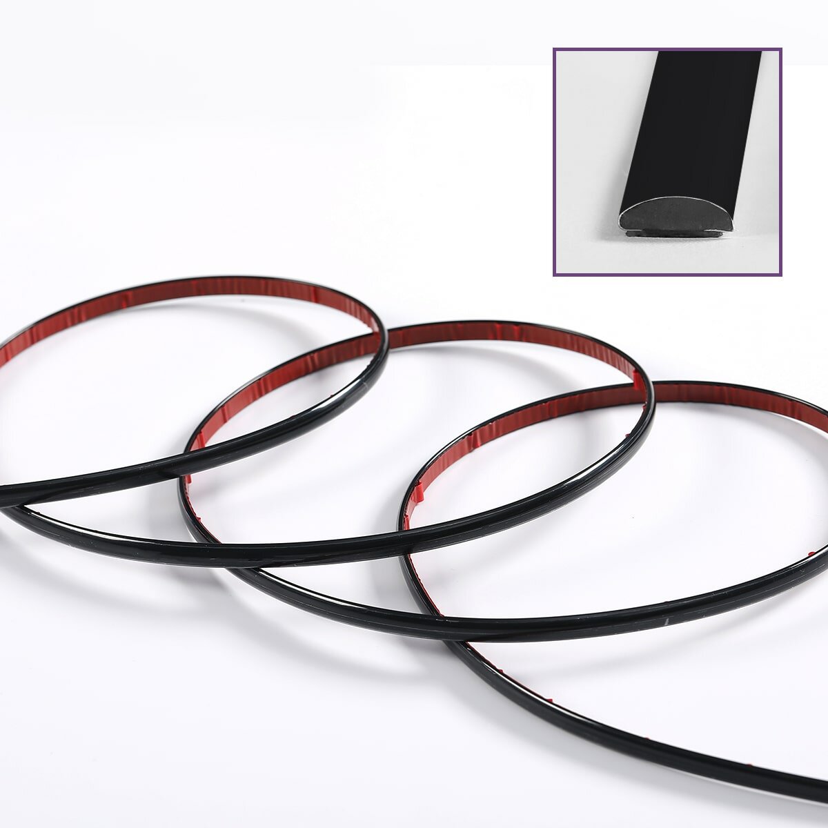 D-образний молдінг 3м х 8мм х 4мм Чорний (D) HO-00001553