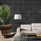 Панель стінова 700х700х5мм Чорна цегла з білим SW-00001503