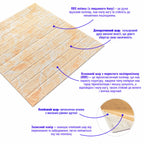 Декоративна 3D панель самоклейка 700х770х5мм Мармур бежевий(цегла) (062) SW-00000032