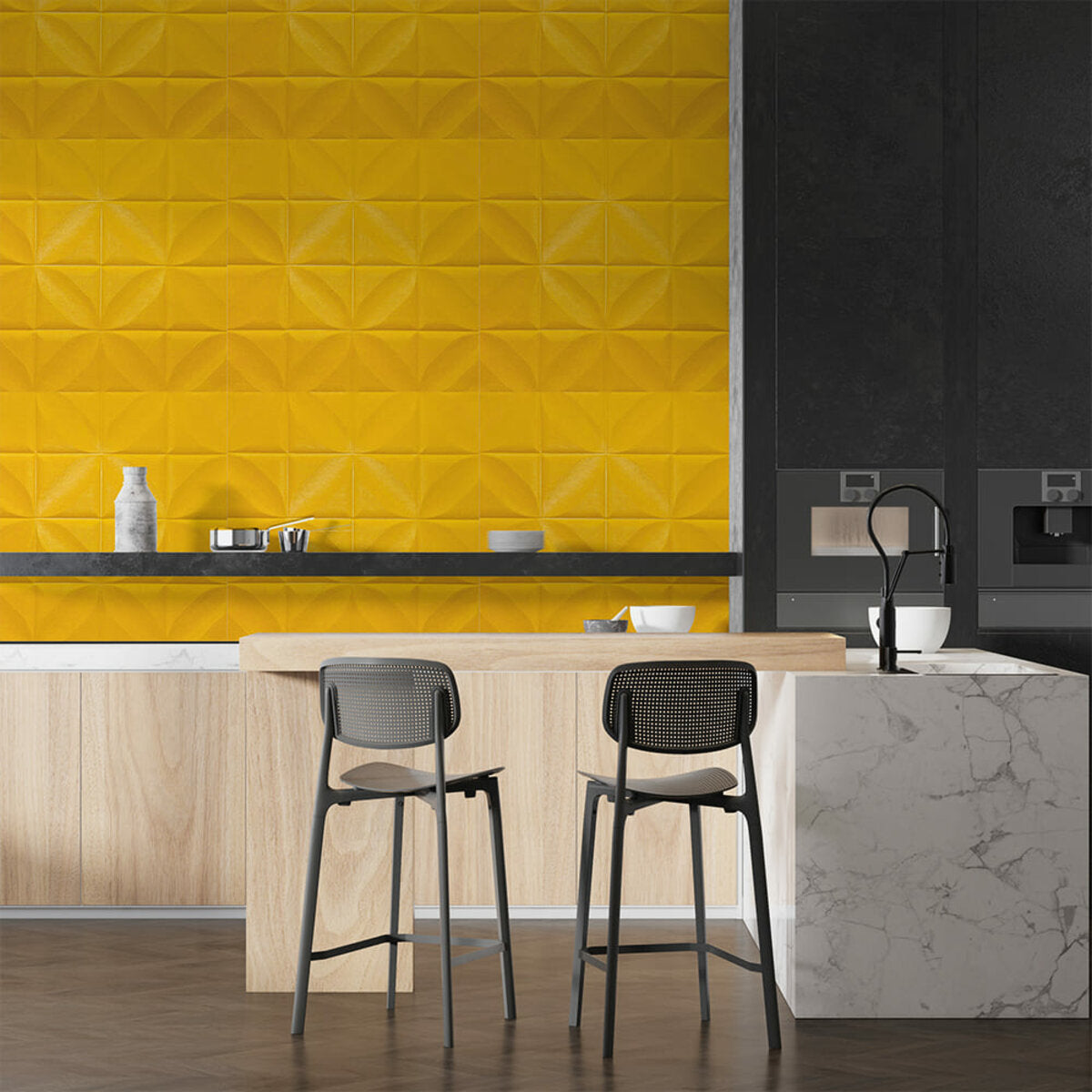 Самоклеюча декоративна настінно-стельова 3D панель 700х700х6мм (199) HO-00000638