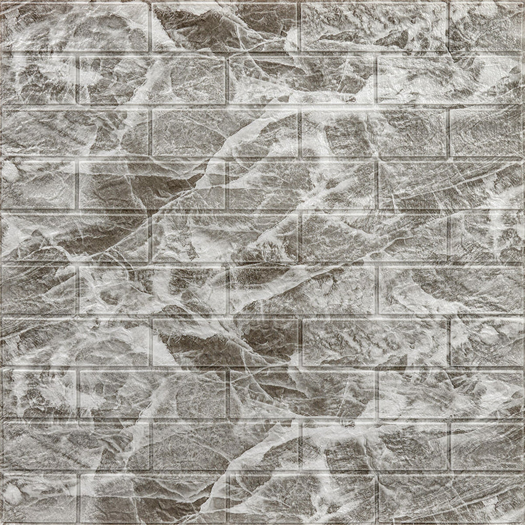 Декоративна 3D панель самоклейка 700х770х5мм Чорний мармур (цегла) (061-5) SW-00000036