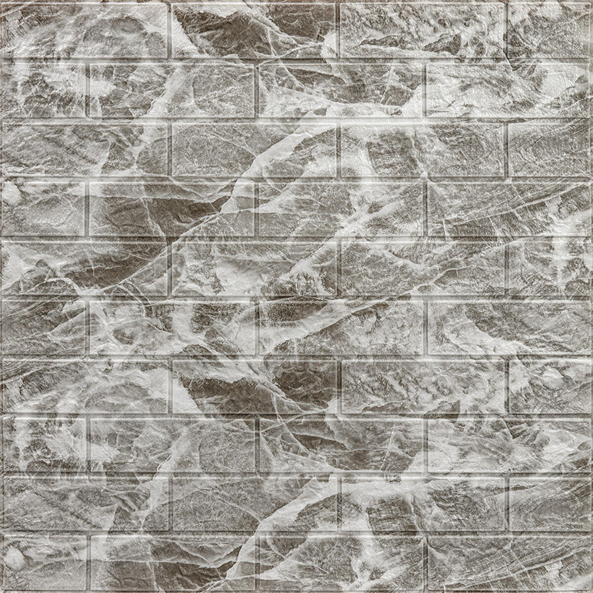 Декоративна 3D панель самоклейка 700х770х5мм Чорний мармур (цегла) (061-5) HO-00000036