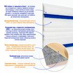 Плінтус РР самоклеючий 2300х140х4мм Білий з синьою смужкою (D) SW-00001811