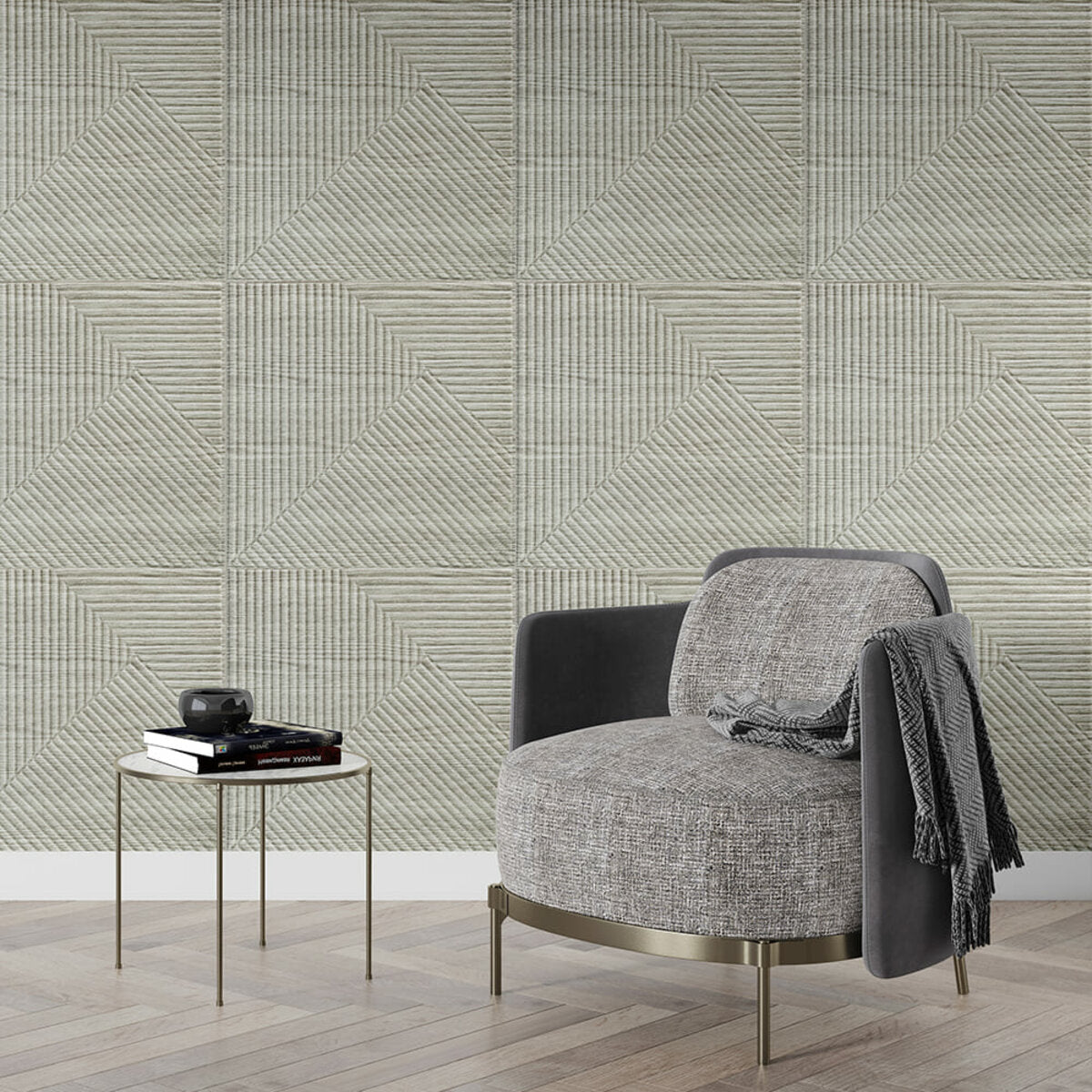 Самоклеюча декоративна 3D панель Бамбук Дерево Біле 500х500х5мм HO-00002883