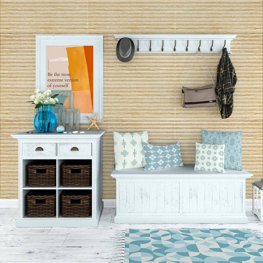 Самоклеюча декоративна 3D панель 700х700х5мм Бамбук Бежевий (077) HO-00000350