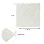 Самоклеюча декоративна настінно-стельова 3D панель Ромби під шкіру 700х700х6мм (161) HO-00000221