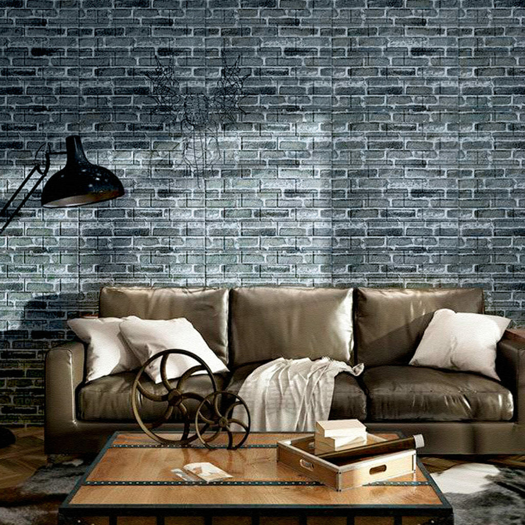 Декоративна 3D панель самоклейка 700х770х5мм Цегла сіра Катеринославська (042) HO-00000039