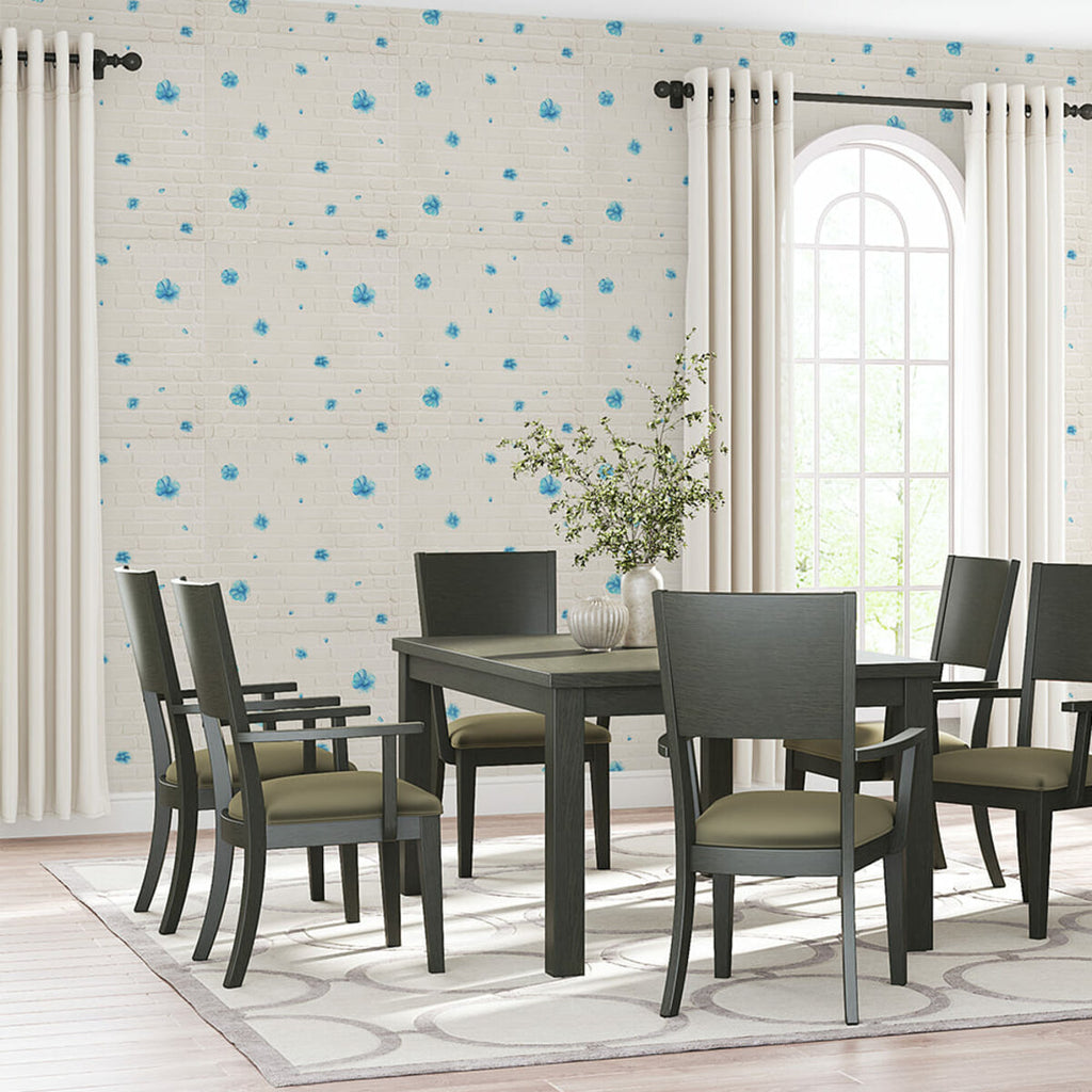 Панель стінова 3D 700х700х4мм Блакитні квіти SW-00001977