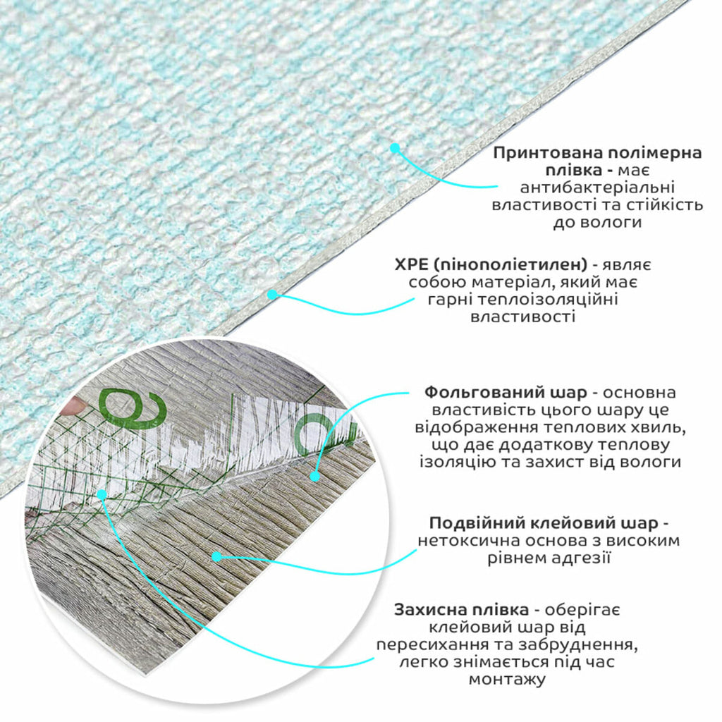 Самоклеючі шпалери 2800х500х1,5мм Блакитний меланж (D) SW-00001783