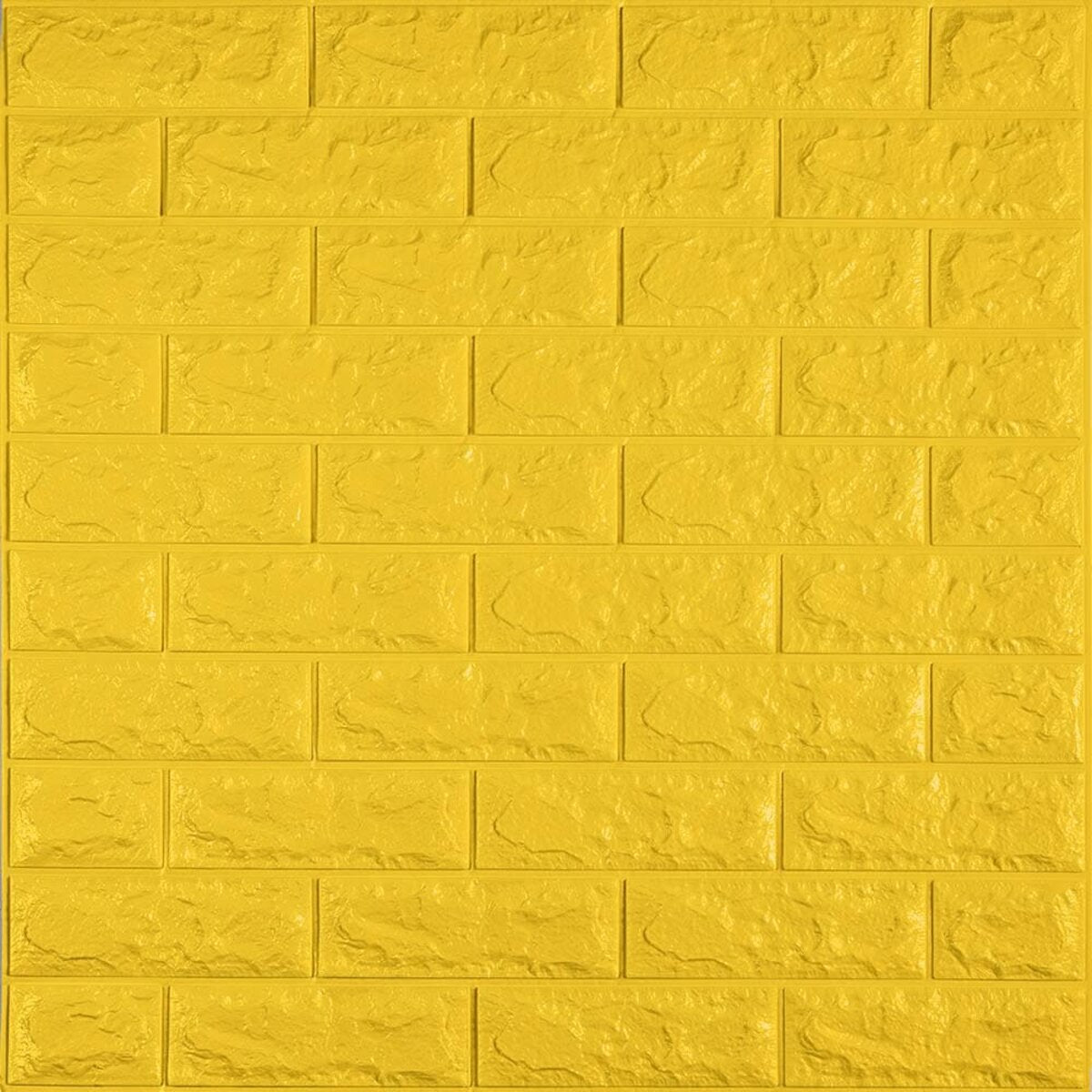 3D панель самоклеюча 700х770х7мм цегла Жовтий (010-7) HO-00000049