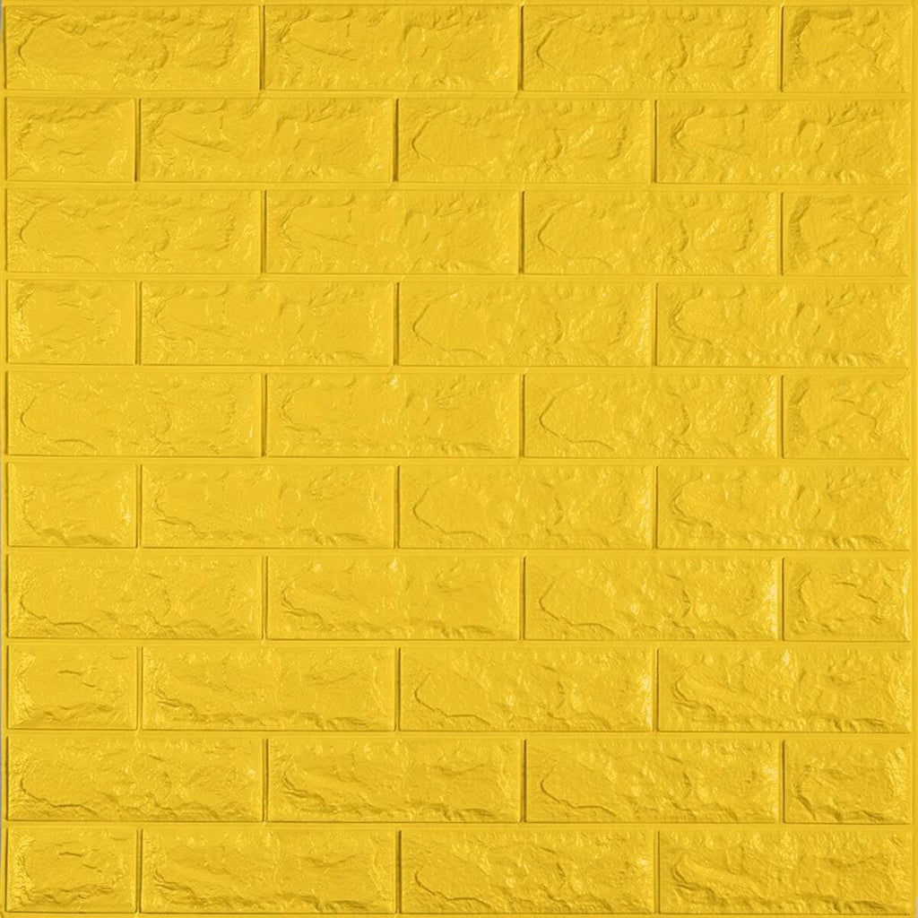 3D панель самоклеюча 700х770х7мм цегла Жовтий (010-7) SW-00000049