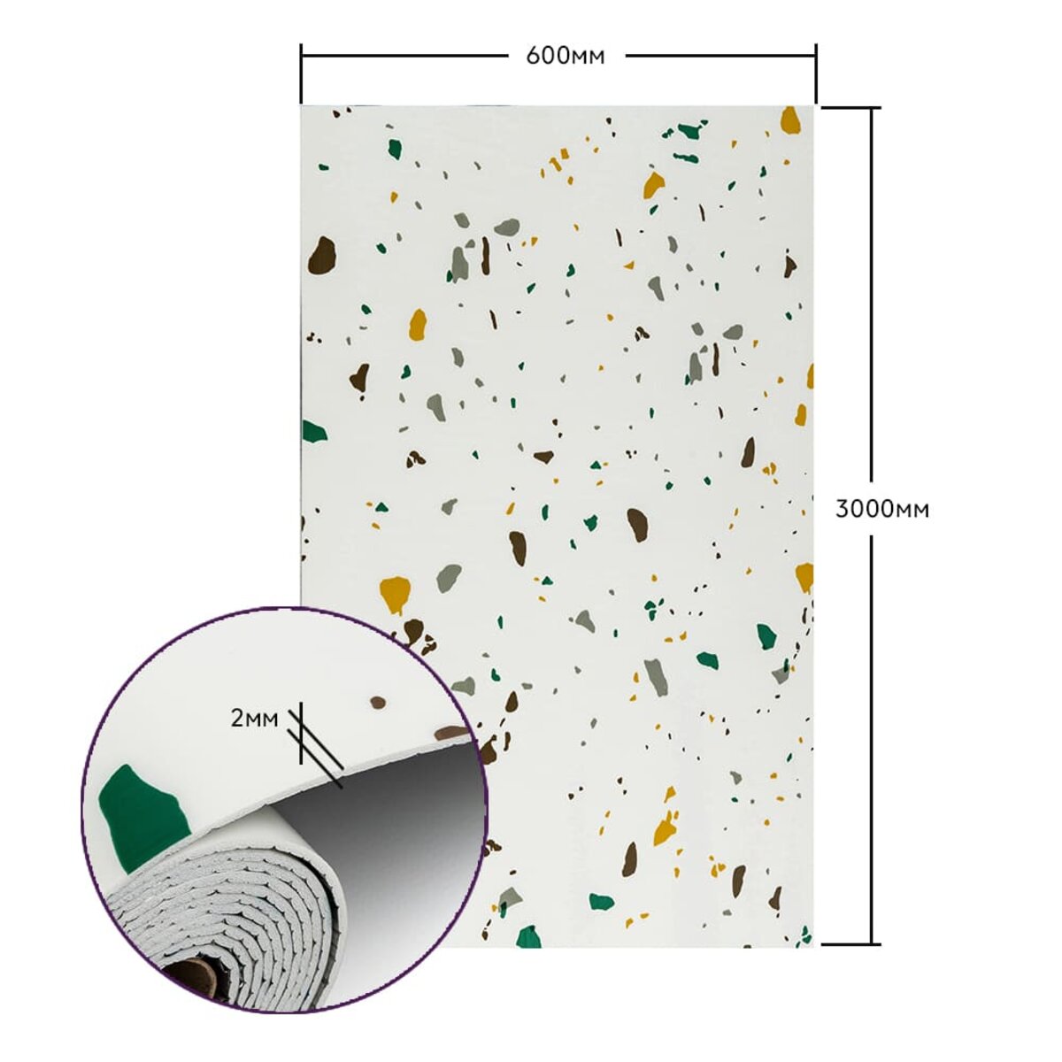 Самоклеюча стінова PET плитка у рулоні 600х3000х2мм SW-00001695