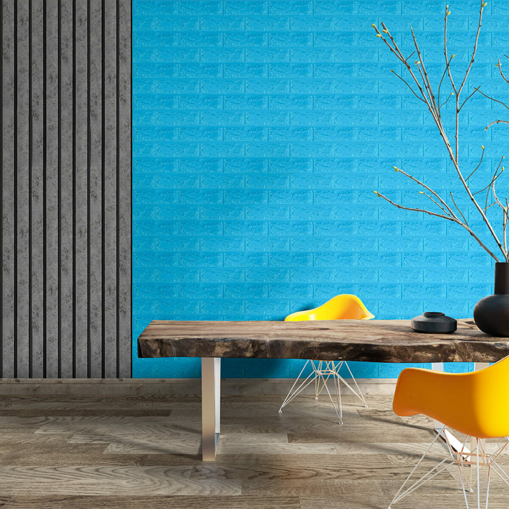 3D панель самоклеюча 700х770х7мм цегла Синій (003-7) HO-00000060