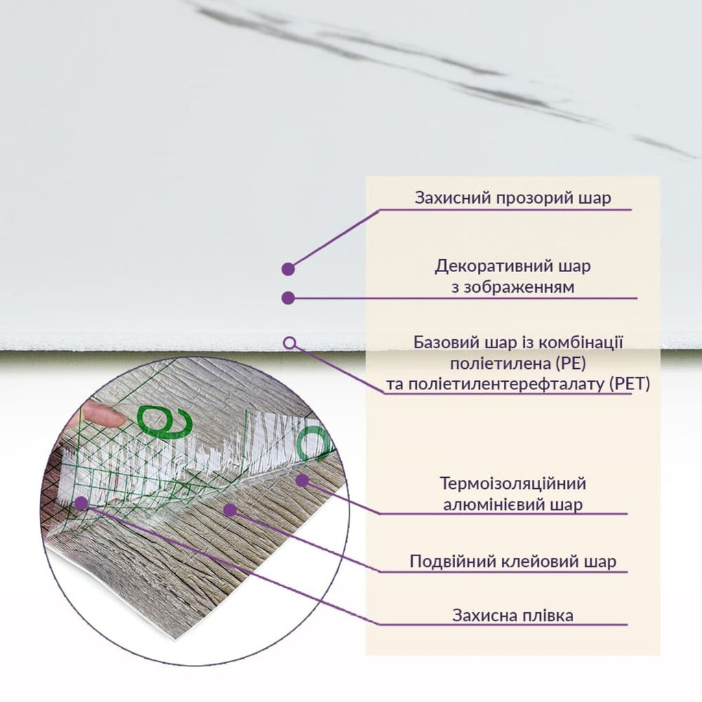 Самоклеюча стінова PET плитка у рулоні 600х3000х2мм SW-00001698