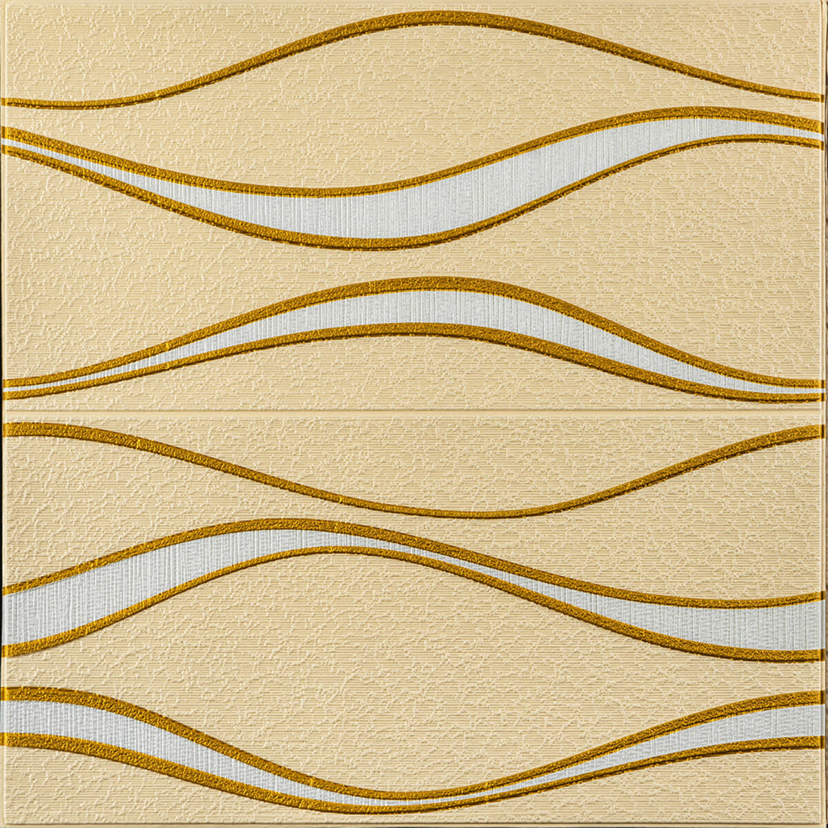 Самоклеюча 3D панельі 700x700x5мм золоті хвилі (194) HO-00000766