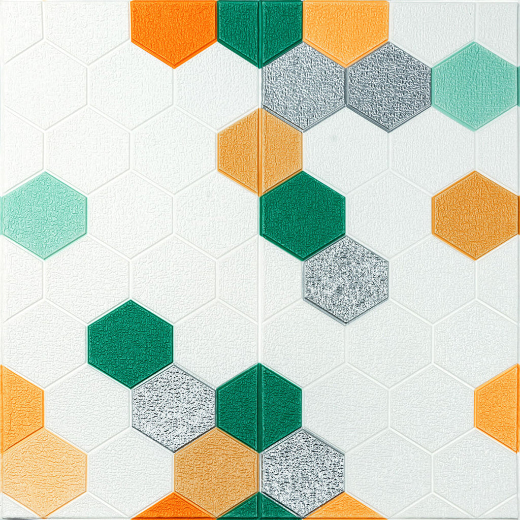 Панель стінова 3D 700х700х4мм Мозаїка зелено-жовта SW-00002015