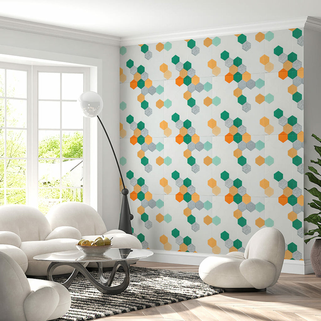 Панель стінова 3D 700х700х4мм Мозаїка зелено-жовта SW-00002015