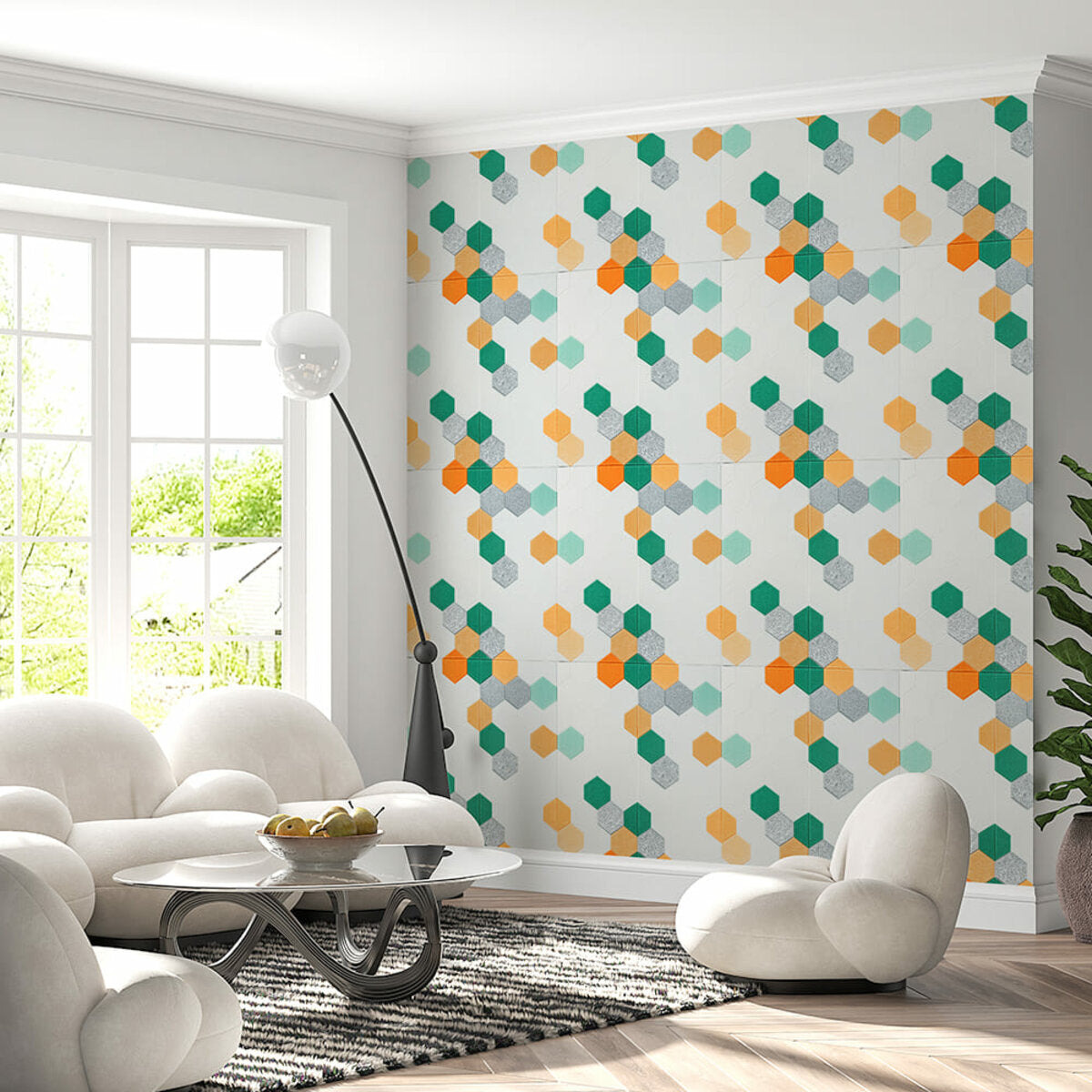 Панель стінова 3D 700х700х4мм Мозаїка зелено-жовта SW-00002015