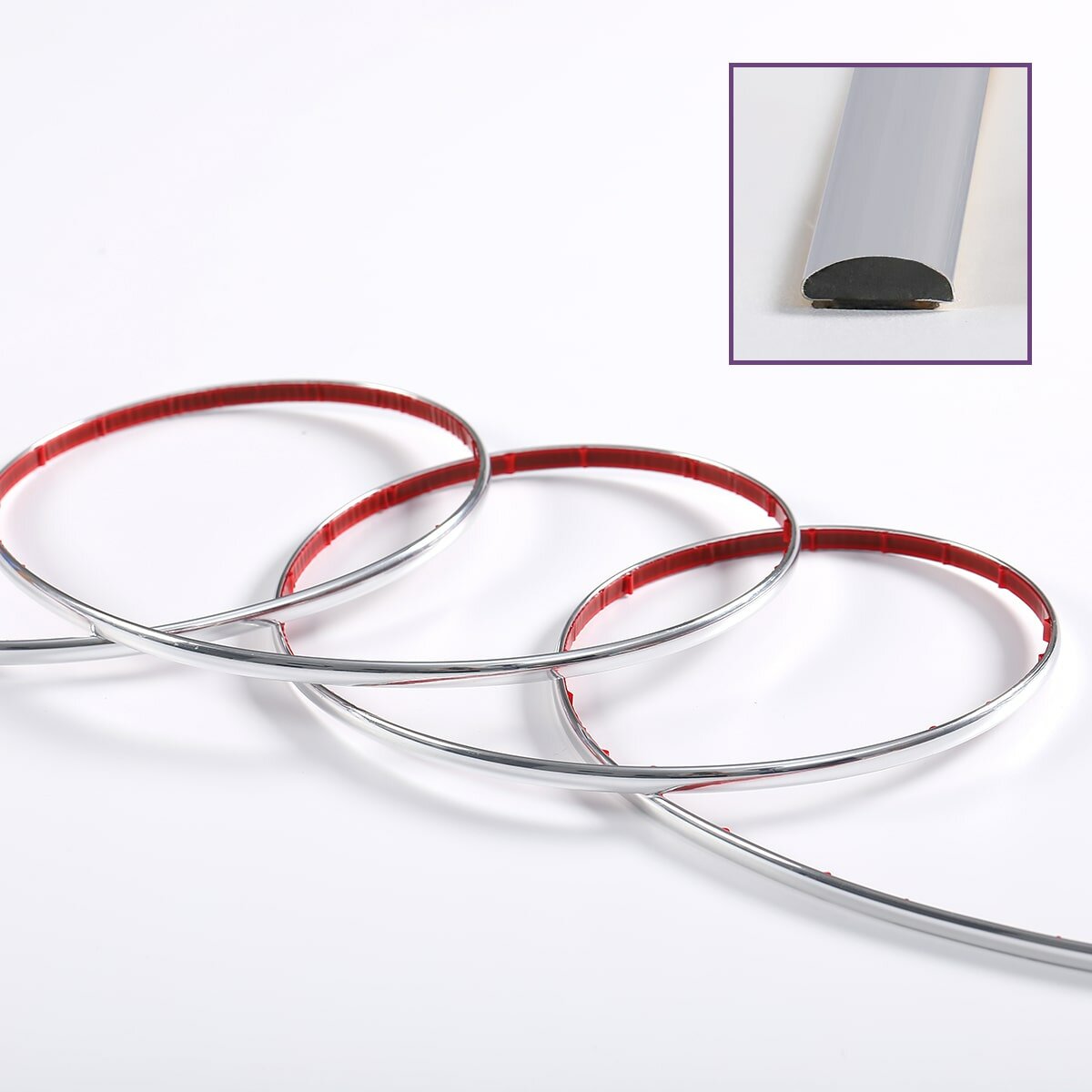 D-образний молдінг 3м х 8мм х 4мм Срібло (D) HO-00001552