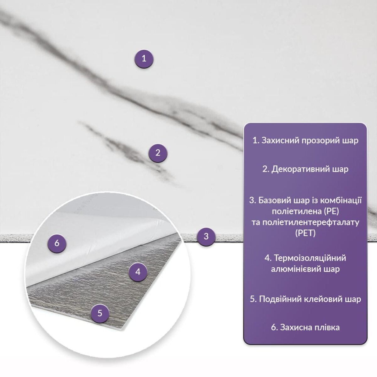 Самоклеюча стінова PET плитка в рулоні 1200х3000х2мм SW-00002669