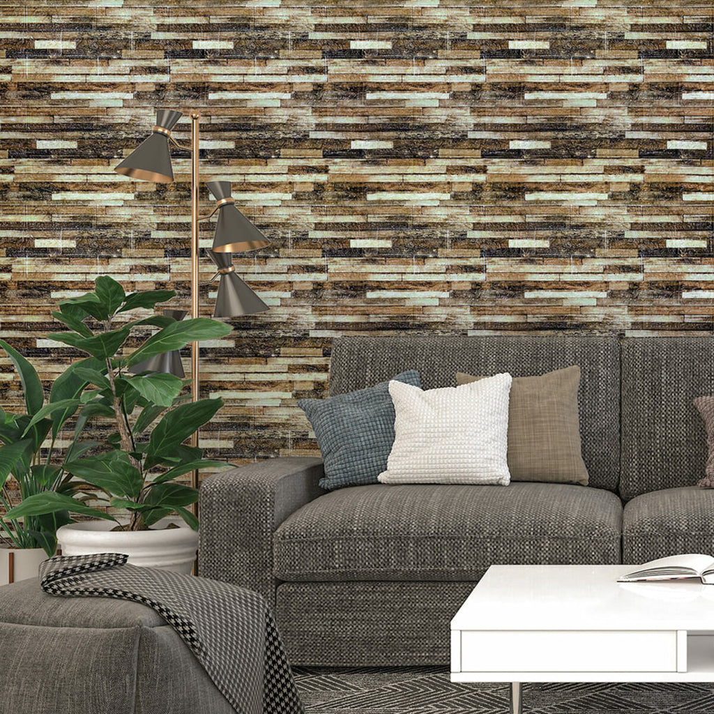 Самоклеюча декоративна панель 700x770x6мм Мікс цегла (343) HO-00000890