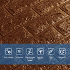 3D панель самоклеюча 700х770х7мм цегла Коричнева (020-7) SW-00000053