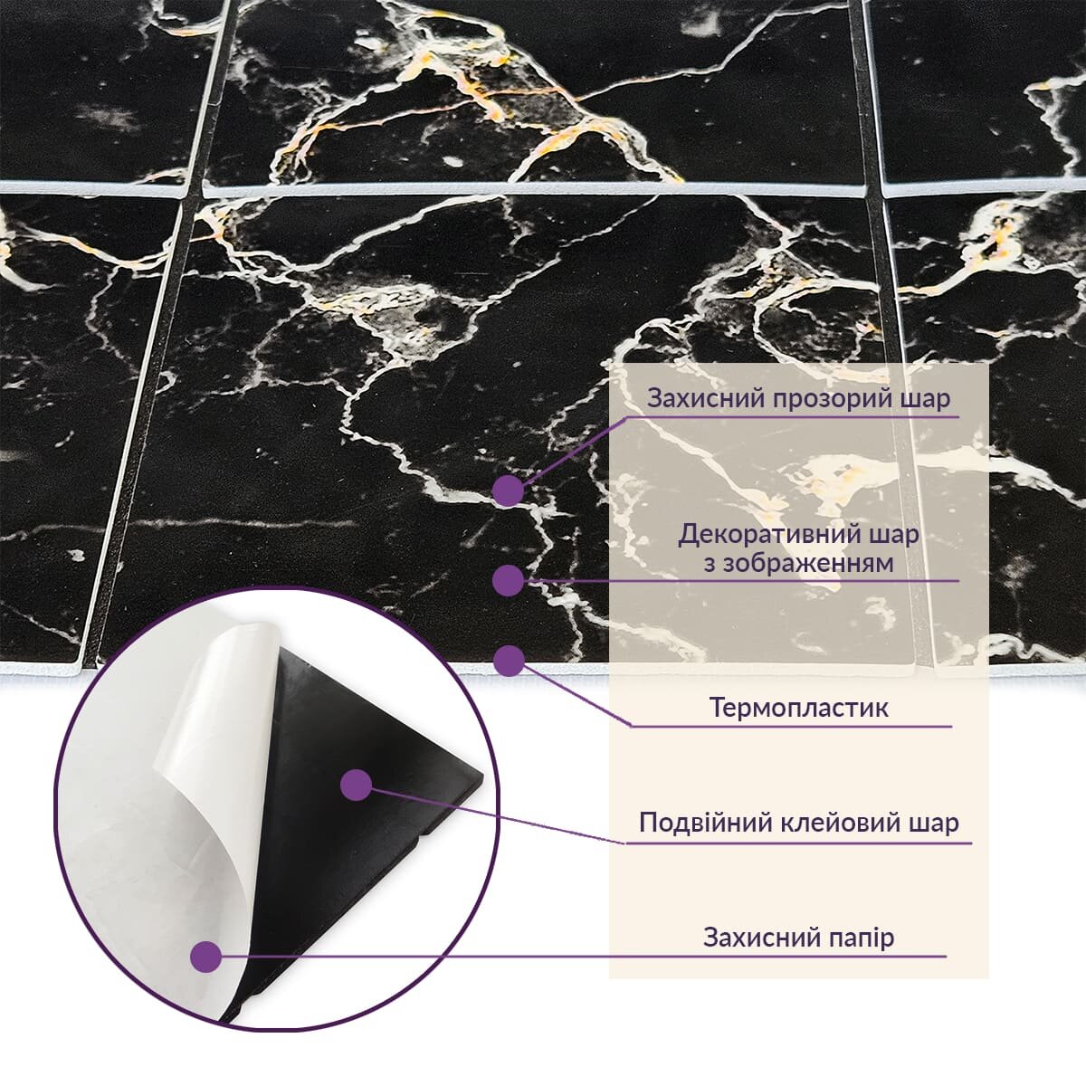 Самоклеюча PET мозаїка 300х300х4мм SW-00002453