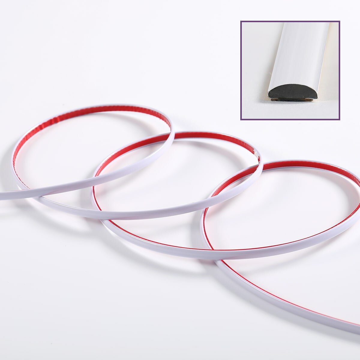 D-образний молдінг 3м х 8мм х 4мм Білий (D) HO-00001550