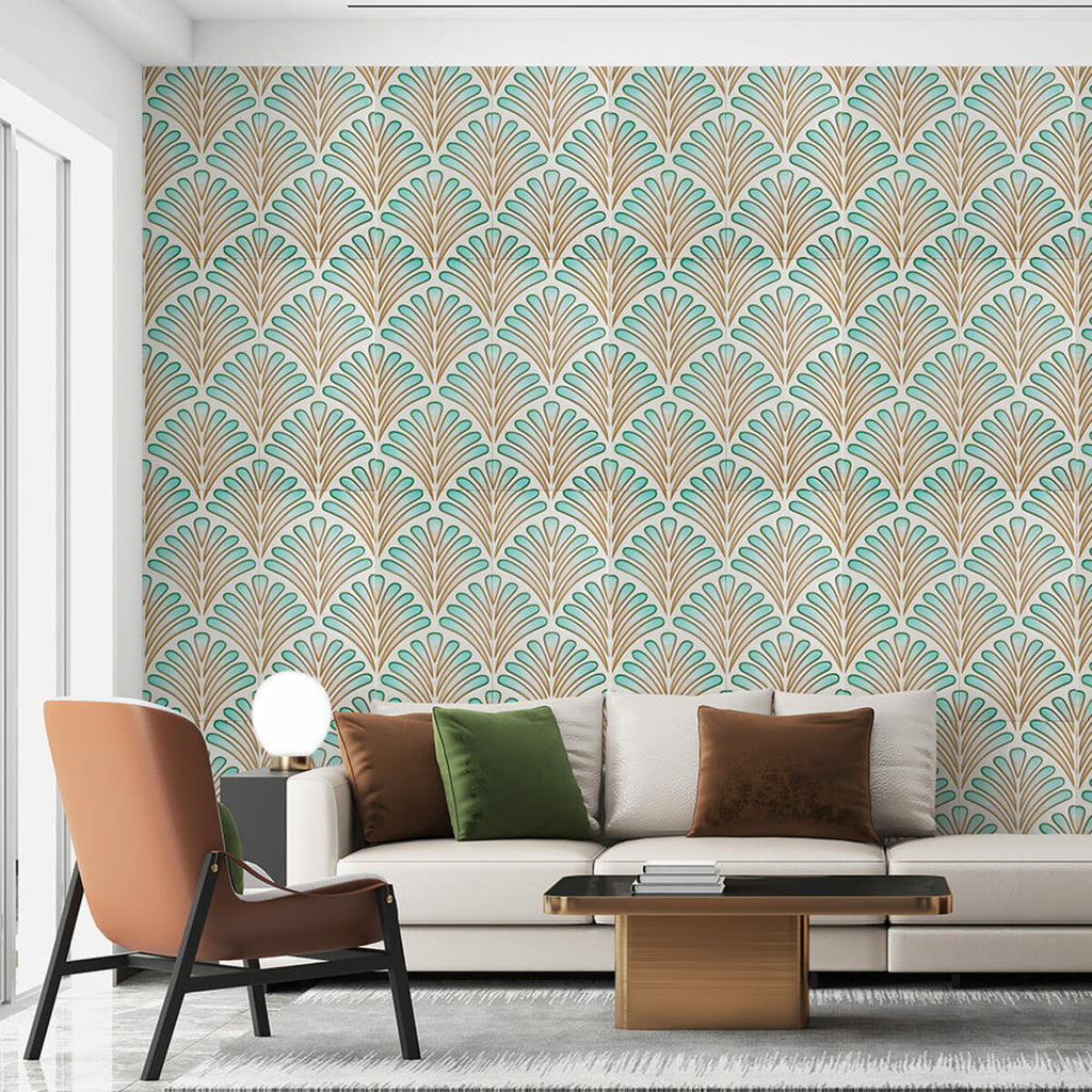 Панель стінова 3D 680х680х4мм Коричнево-зелений візерунок SW-00001988