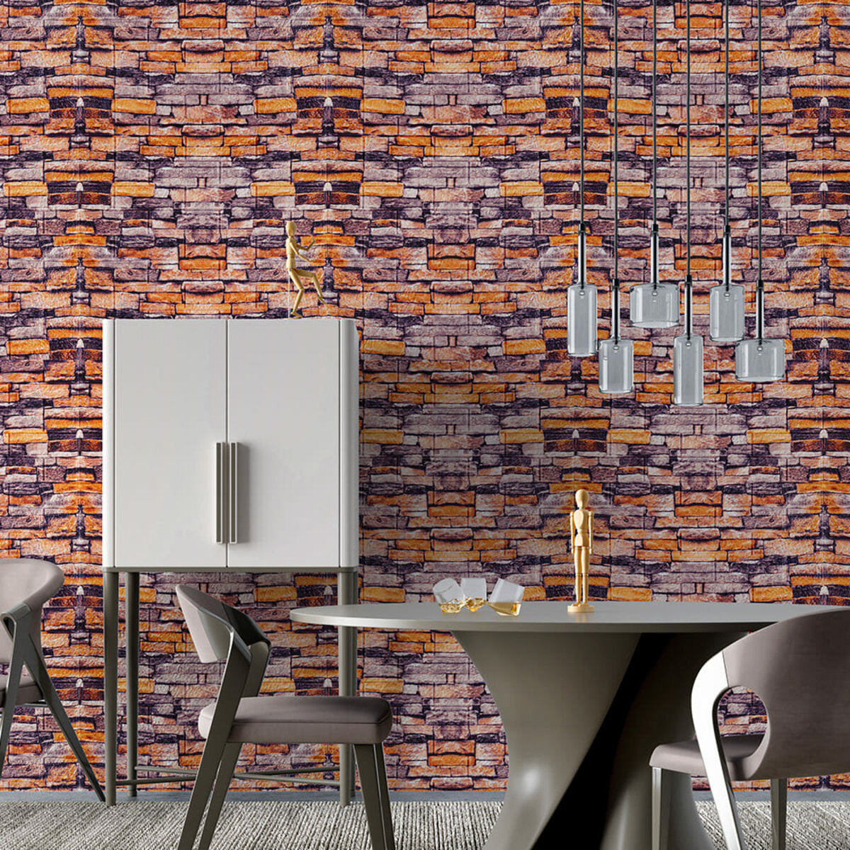 Декоративна 3D панель самоклейка 700х770х3мм Піщаник Катиринославська цегла (045-3) SW-00000692