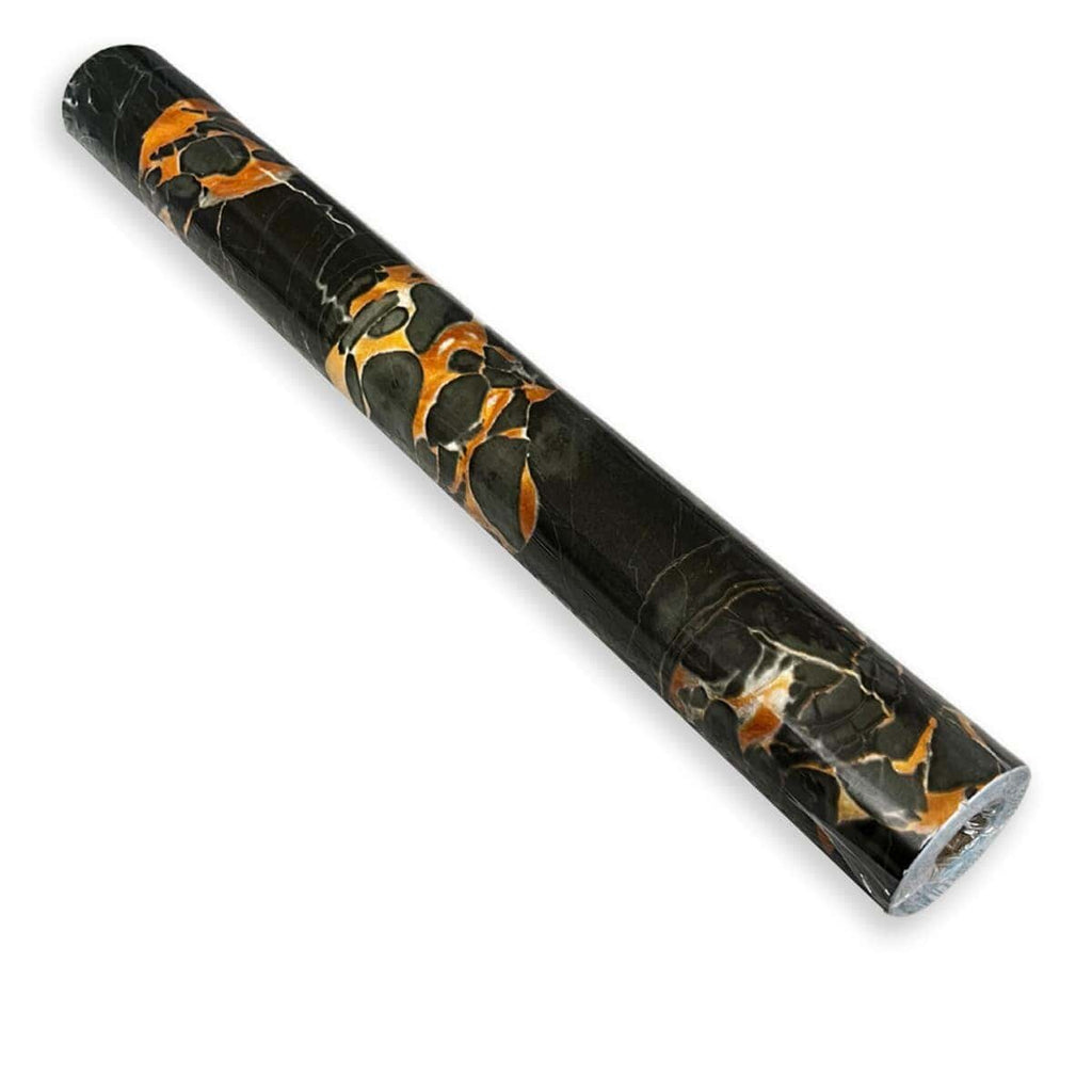 Самоклеюча плівка 0,45х10м х 0,07мм Чорний мармур з жовтим HO-00001282