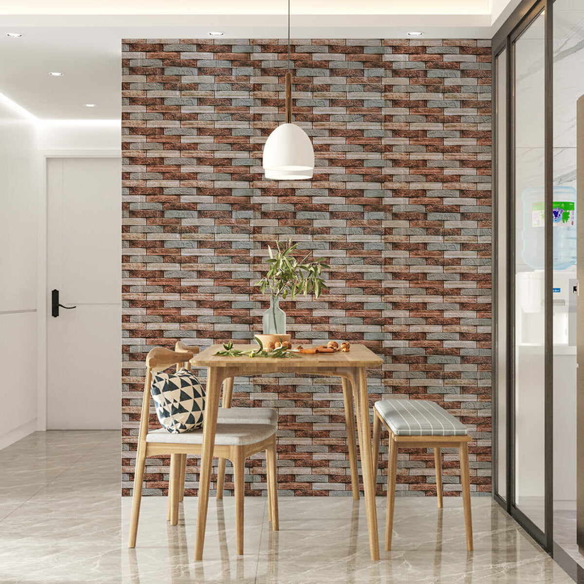 Декоративна 3D панель 700х770х4мм Коричнева цегла піщаник (340) SW-00000531