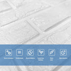 Самоклеюча 3D панель 700х800х8мм Камінь білий (196) HO-00000485