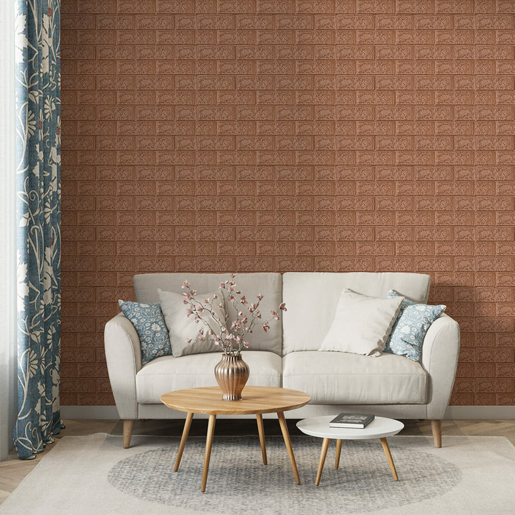 3D панель самоклеюча 700х770х5мм цегла Коричневий (020-5) SW-00000237