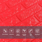 3D панель самоклеюча 700х770х7мм цегла Червона (008-7) HO-00000054