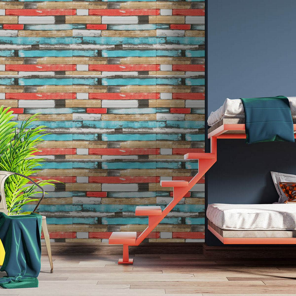 Самоклеюча декоративна 3D панель 700х700х5мм Рожеве дерево (050) HO-00000172