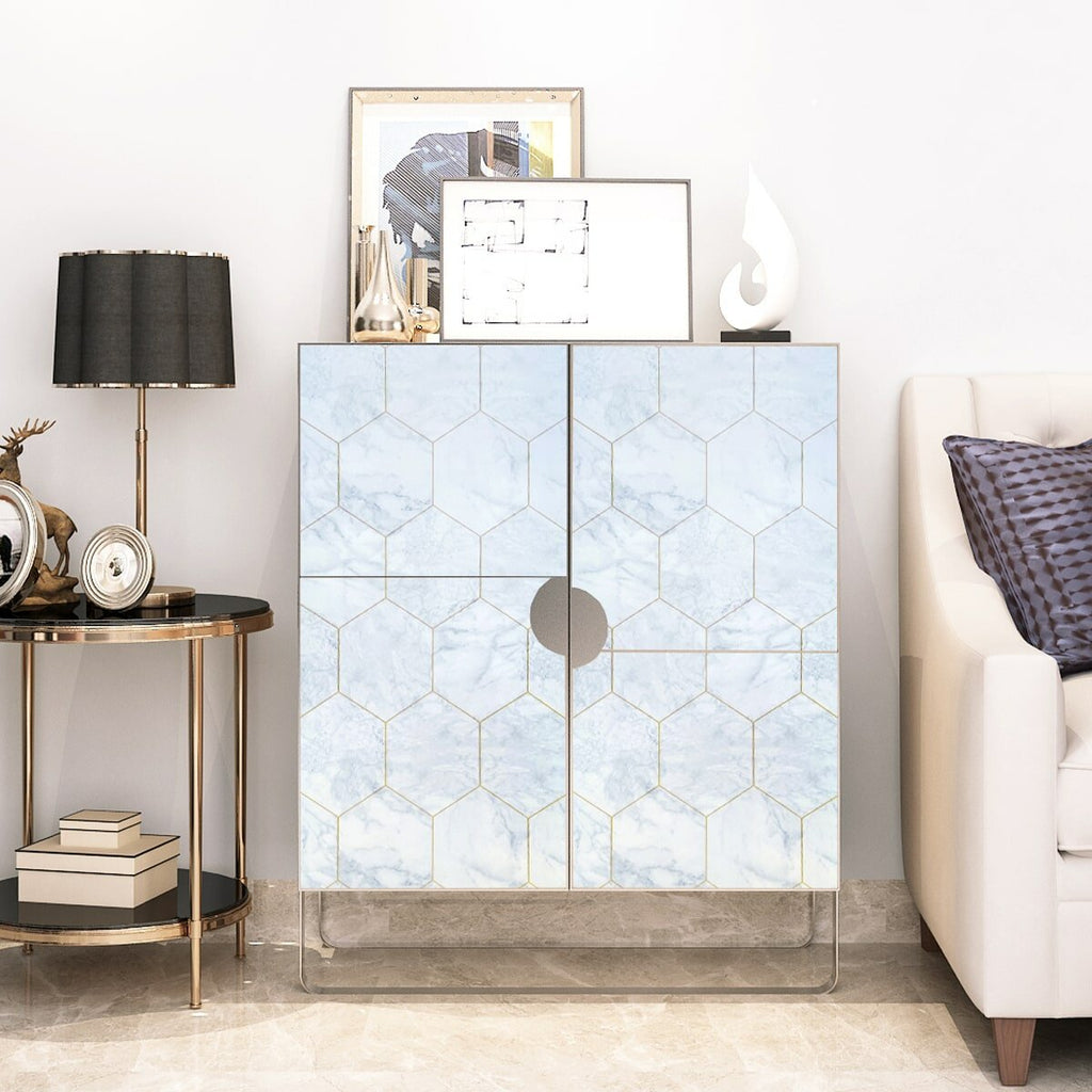 Самоклеюча плівка 0,45х10м х 0,07мм Малахітовий мармур золоті соти HO-00001214