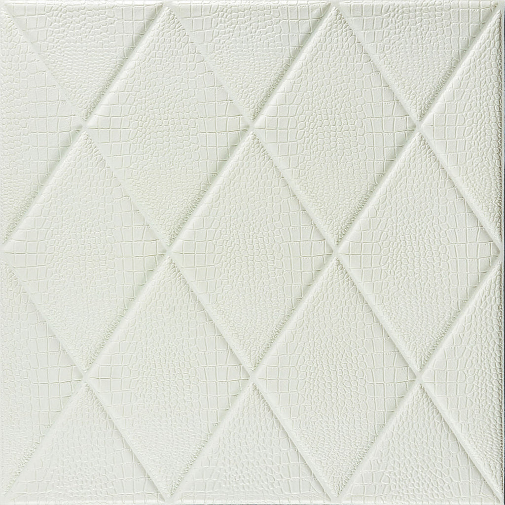 Самоклеюча декоративна настінно-стельова 3D панель Ромби під шкіру 700х700х6мм (161) HO-00000221